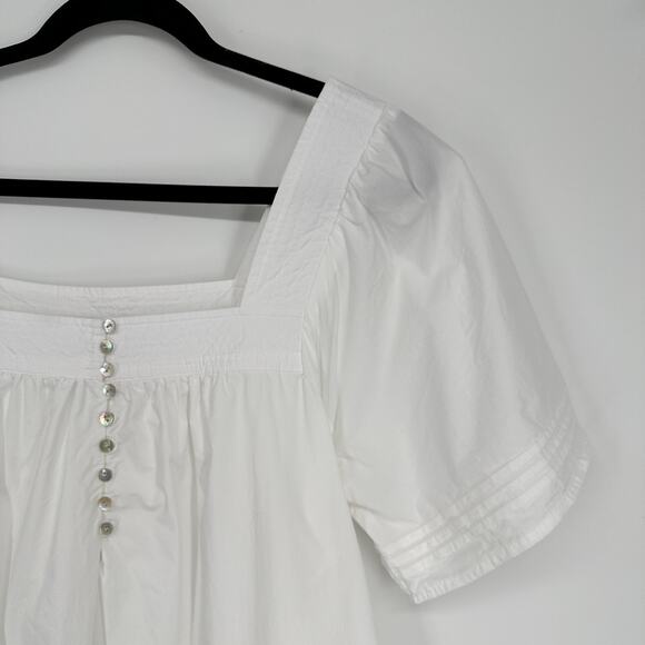 Madewell Nisha Cotton Poplin Square Neck Relaxed Pocket Womens Dress Medium - Picture 4 of 12